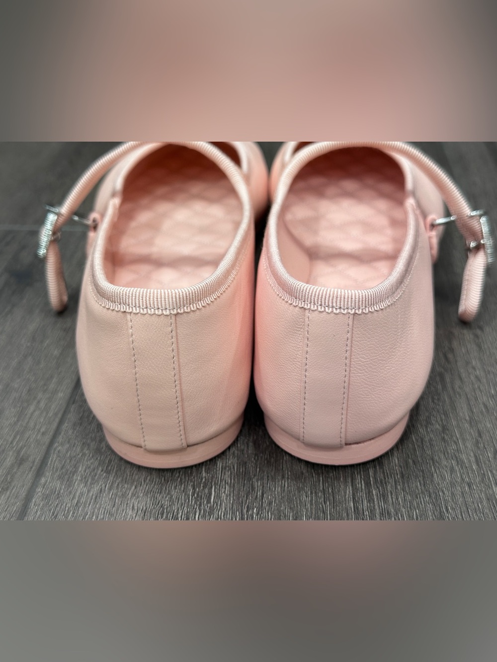 2026 CHANEL CC LOGO PINK LEATHER MARYJANE BALLET FLATS SHOES SILVER BUCKLE 40.5 - Picture 11 of 14
